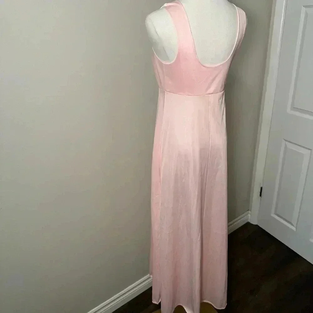 Dreamy vintage ballet pink nylon lace slip dress M - Picture 5 of 5